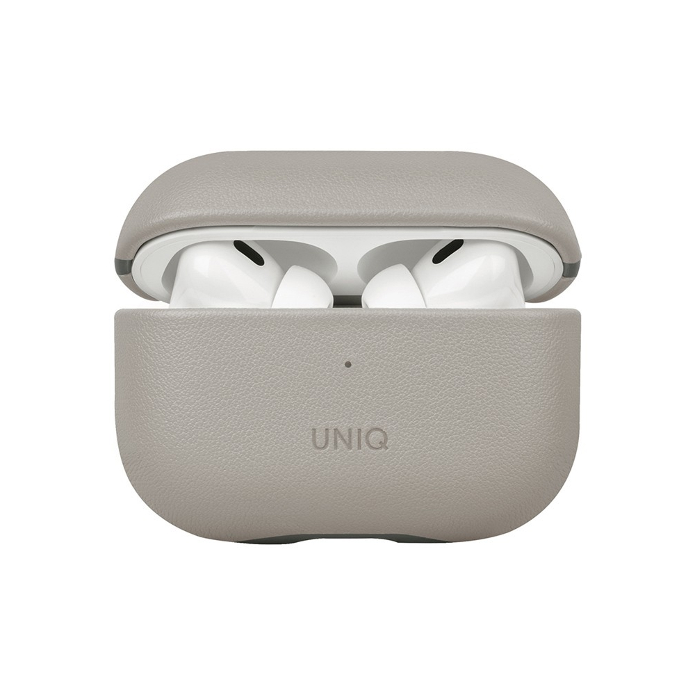 Чехол Uniq Lyden DS Leatherette для AirPods Pro 2 с ремешком. Цвет: слоновая кость/зеленый