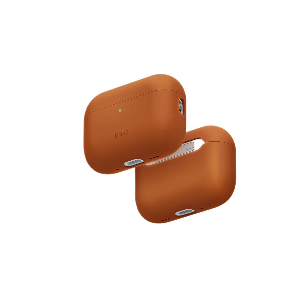 Чехол Uniq LINO Liquid silicone with handstrap для AirPods Pro 3. Цвет: оранжевый