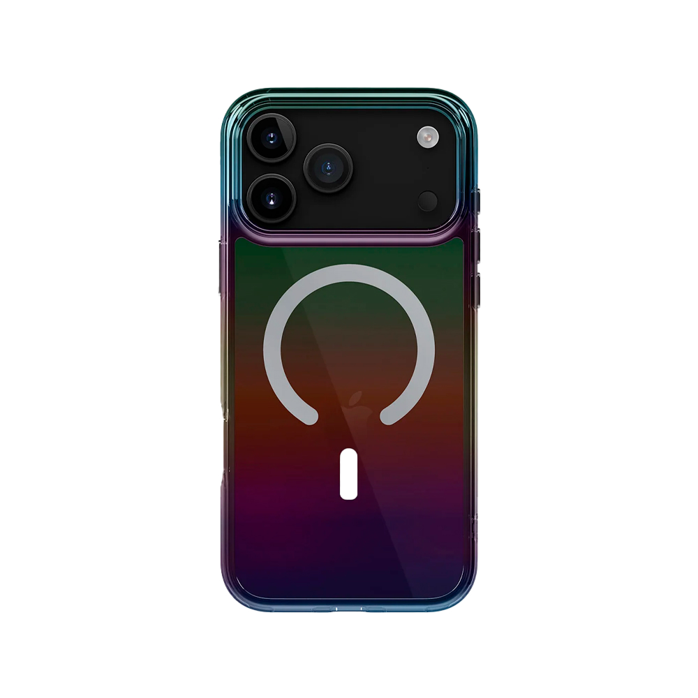 Чехол Uniq Heldro Iridescia (holographic) с MagSafe для iPhone 17 Pro Max. Цвет: прозрачный чёрный