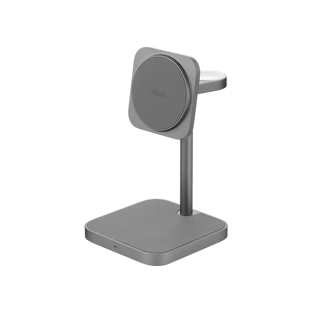 Беспроводное зарядное устройство uBear Evoke 3 в 1, MagSafe, 25W. Цвет: серый