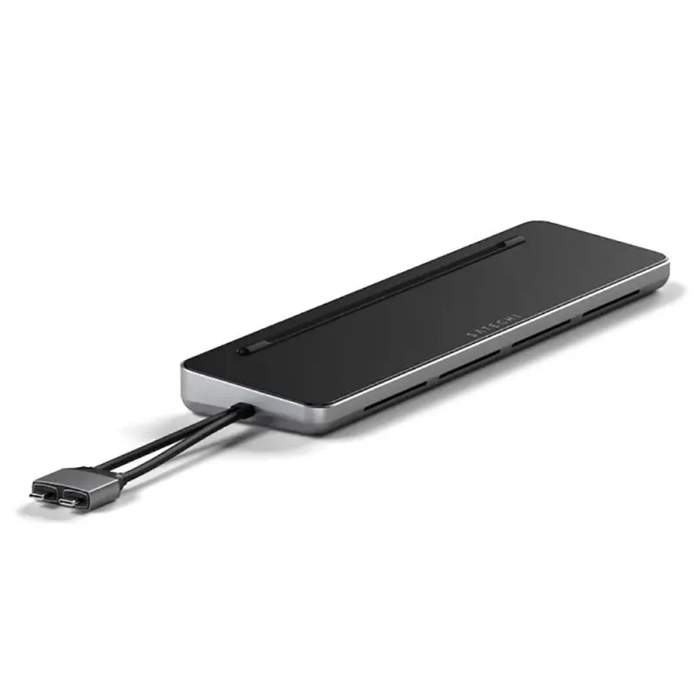 Зарядная станция двойная Satechi Dual Dock Stand. Цвет: черно-серебристый