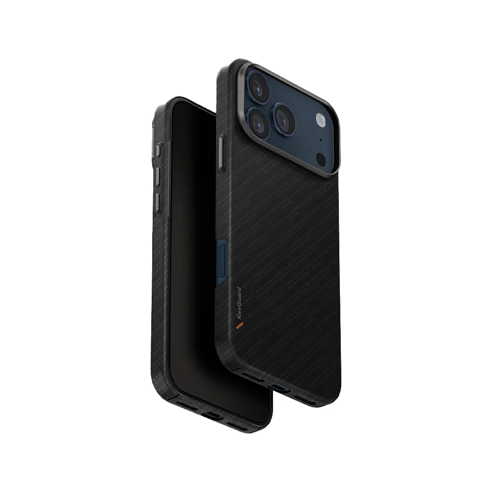 Чехол Uniq KEVA EDGE Full Kevlar Carbon с MagSafe для iPhone 17 Pro. Цвет: чёрный