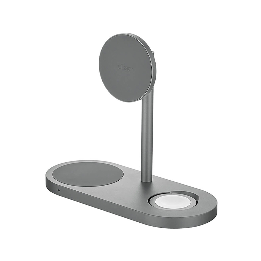 Беспроводное зарядное устройство uBear Stage Ultra Apple Watch 3 в 1 стандарта Qi2, 25W.