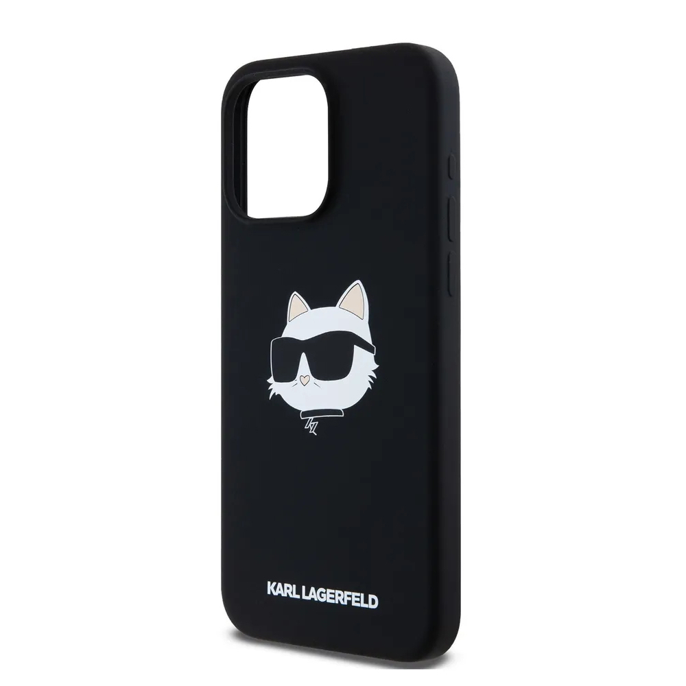 Чехол Lagerfeld для iPhone 15 Liquid Silicone NFT Choupette Head MagSafe. Цвет:черный