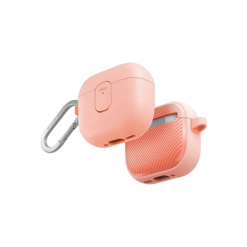 Чехол UNIQ CLYDE Lock case для AirPods 4, силикон. Цвет: розовый