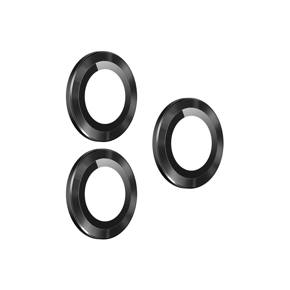 Стекло BlueO Camera Armor Lens (алюм.кромка, 3шт) для iPhone 13 Pro/13 Pro Max, 0.26. Цвет: чёрный