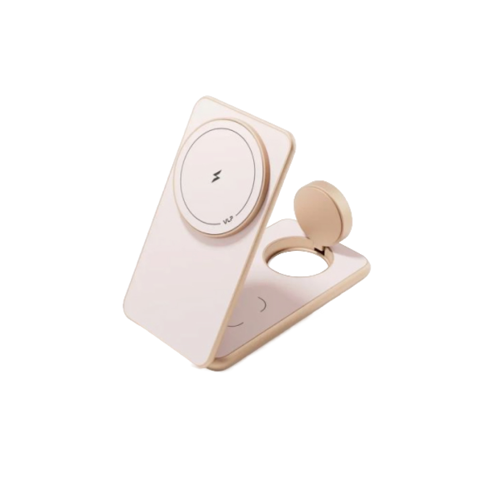 Беспроводное з/у VLP Alum Power Pro 3 в 1 с Magsafe. Цвет: пустынный титан