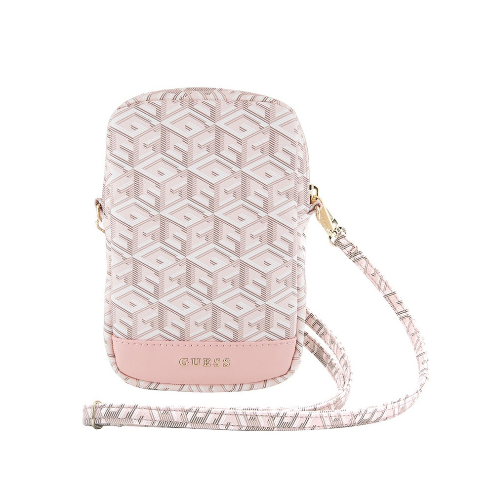 Сумка Guess Wallet Zipper Pouch G CUBE для iPhone. Цвет: розовый