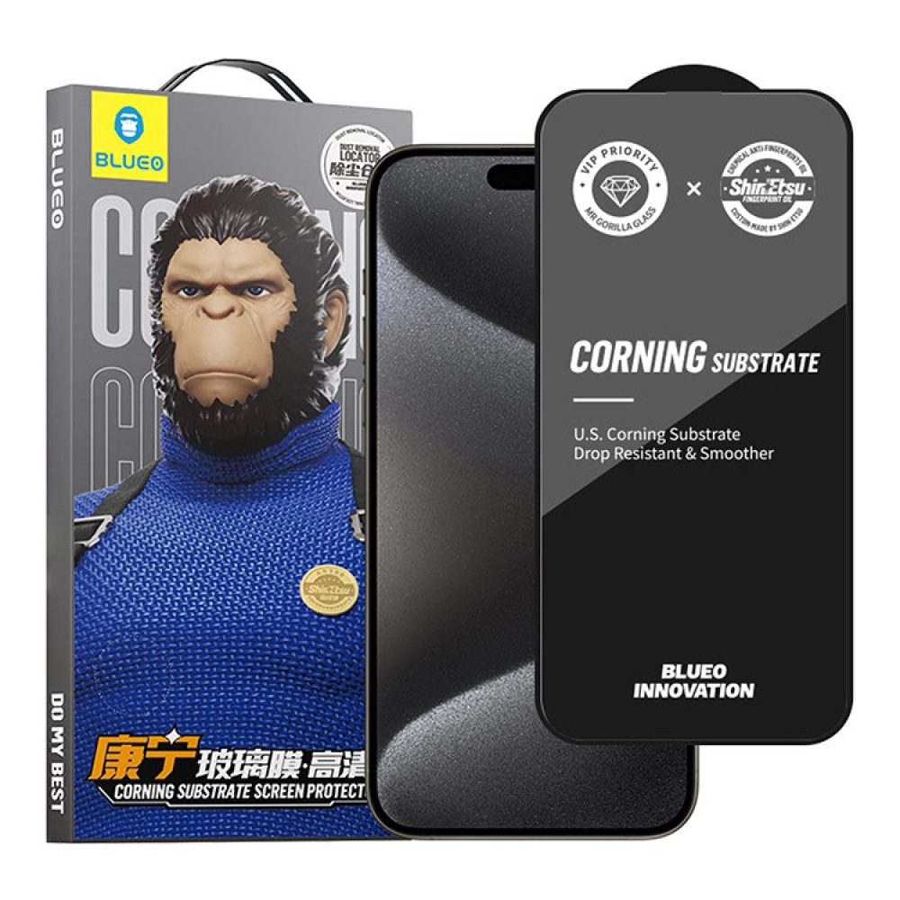 Защитное стекло BlueO Corning Gorilla USA Anti-Static для iPhone 16 Pro