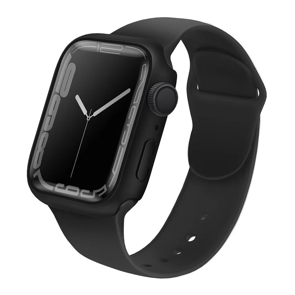 Чехол Uniq Legion +9H Curved glass для Apple Watch 7 45мм. Цвет: чёрный
