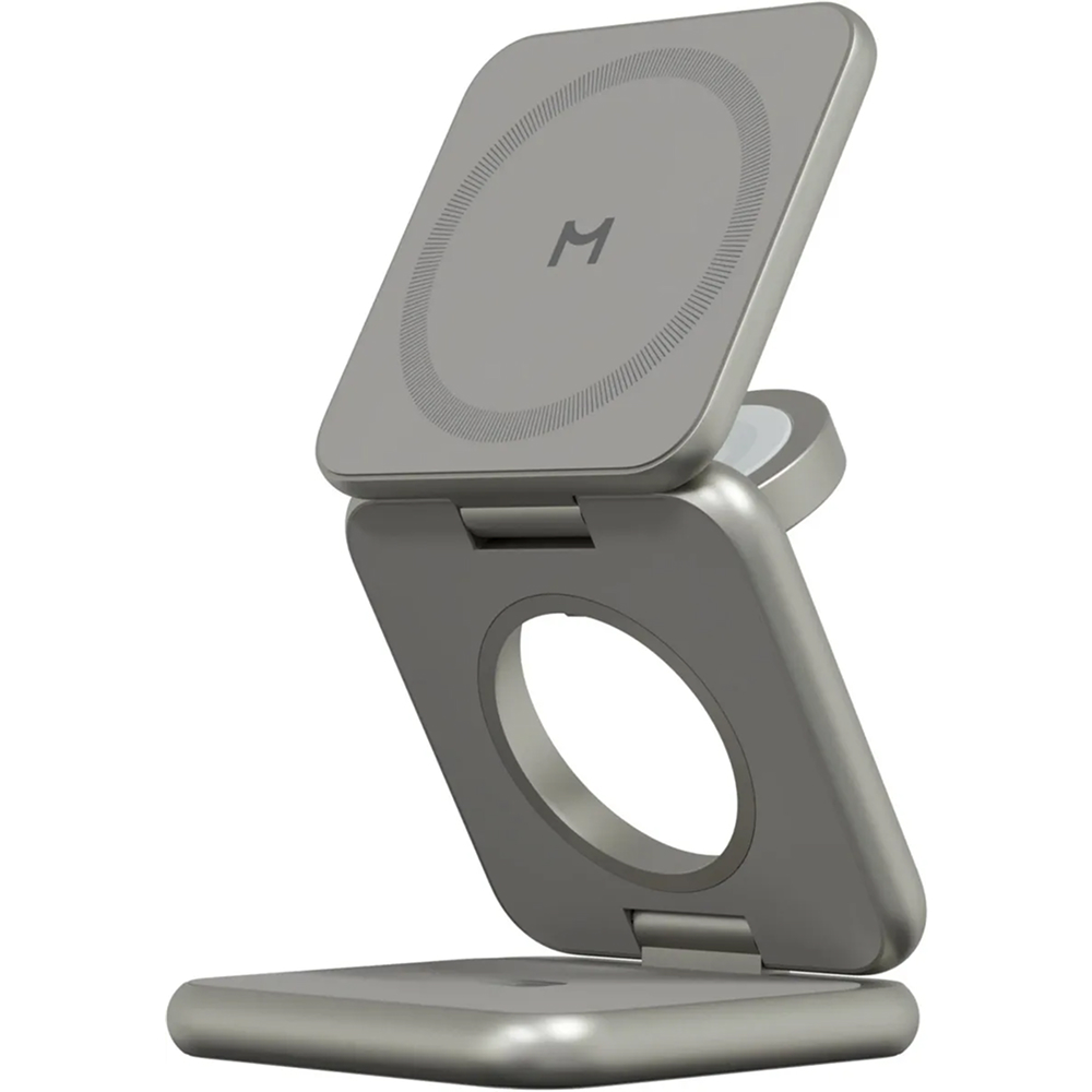 Беспроводное з/у Magssory Fold Pro 3 в 1 с Magsafe. Цвет: титан