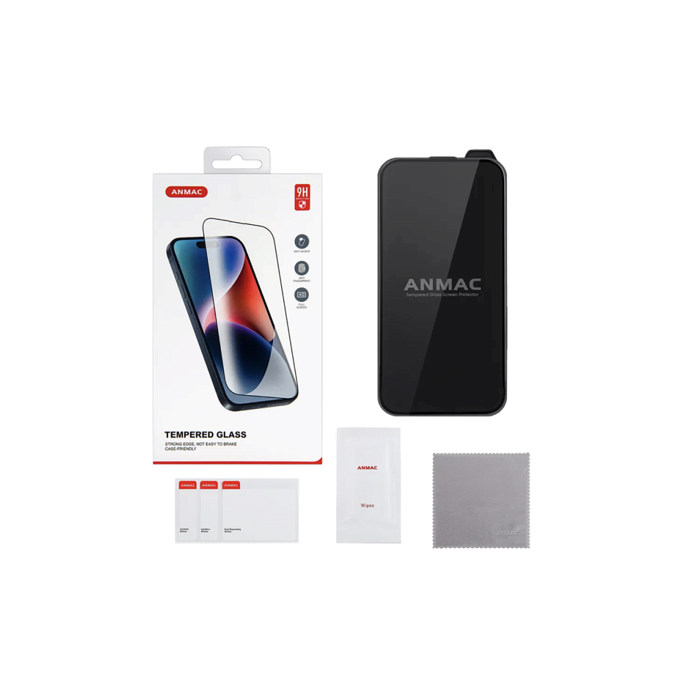 Защитное стекло ANMAC Full Cover для iPhone 16 Pro/17/17 Pro