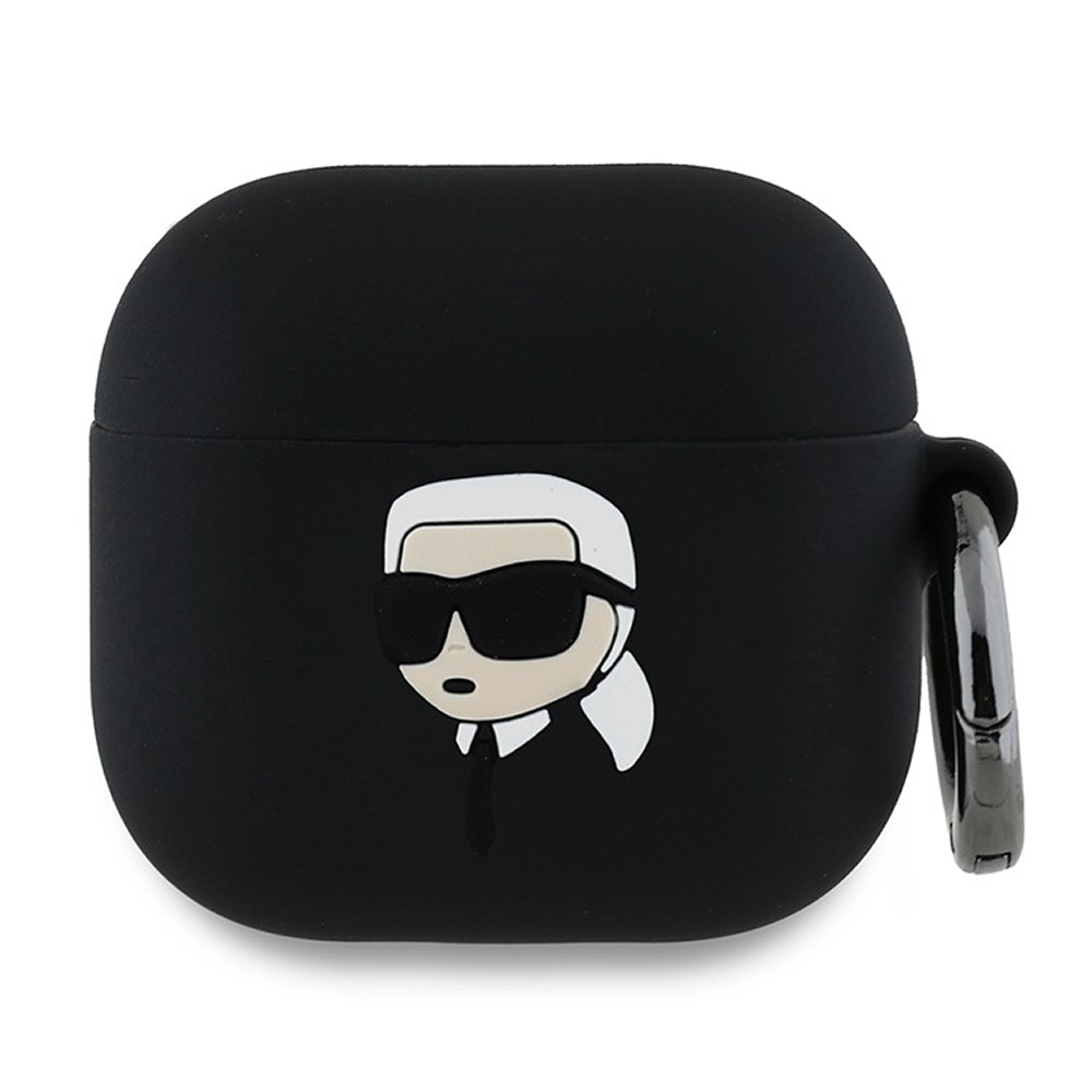 Чехол Lagerfeld Silicone case with ring NFT 3D Karl для AirPods 4. Цвет: черный