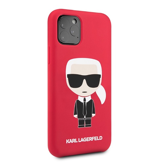 Чехол Lagerfeld для iPhone 11 Pro Liquid Silicone Iconic Karl Hard. Цвет: красный