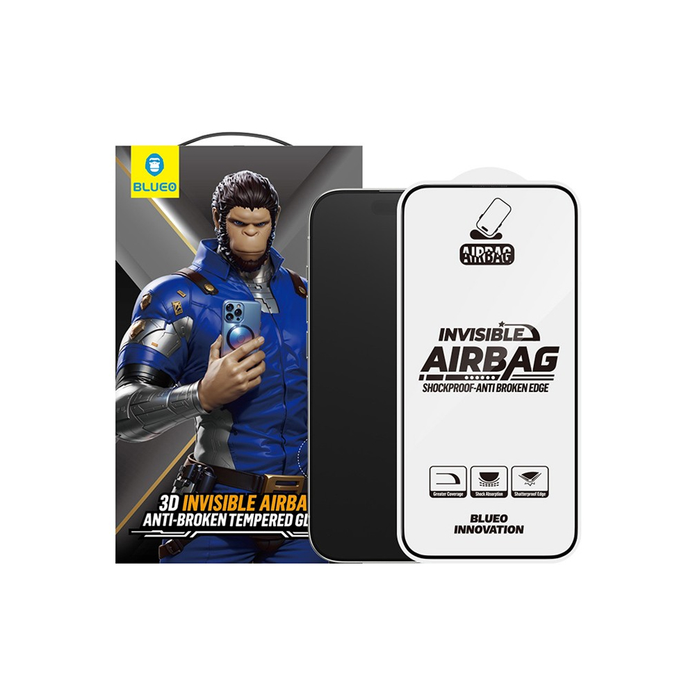 Защитное стекло BlueO 3D Anti-broken Edge Anti-Static Black для iPhone 16 Pro Max 