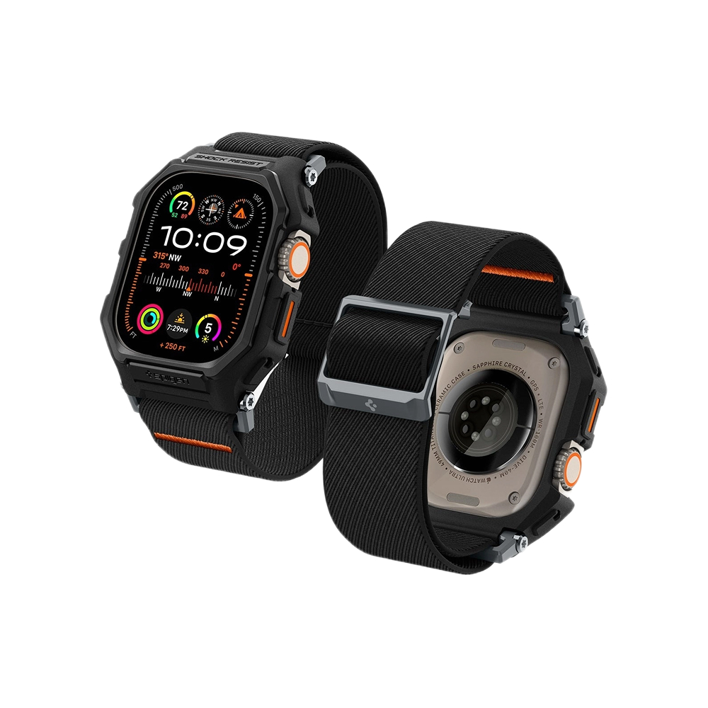 Ремешок и защитный чехол SPIGEN LITE FIT PRO для Apple Watch 49мм. Цвет: черный