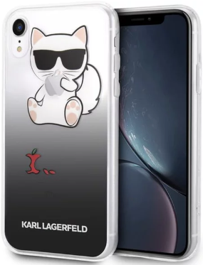 Чехол Lagerfeld для iPhone XR Choupette Fun. Прозрачный