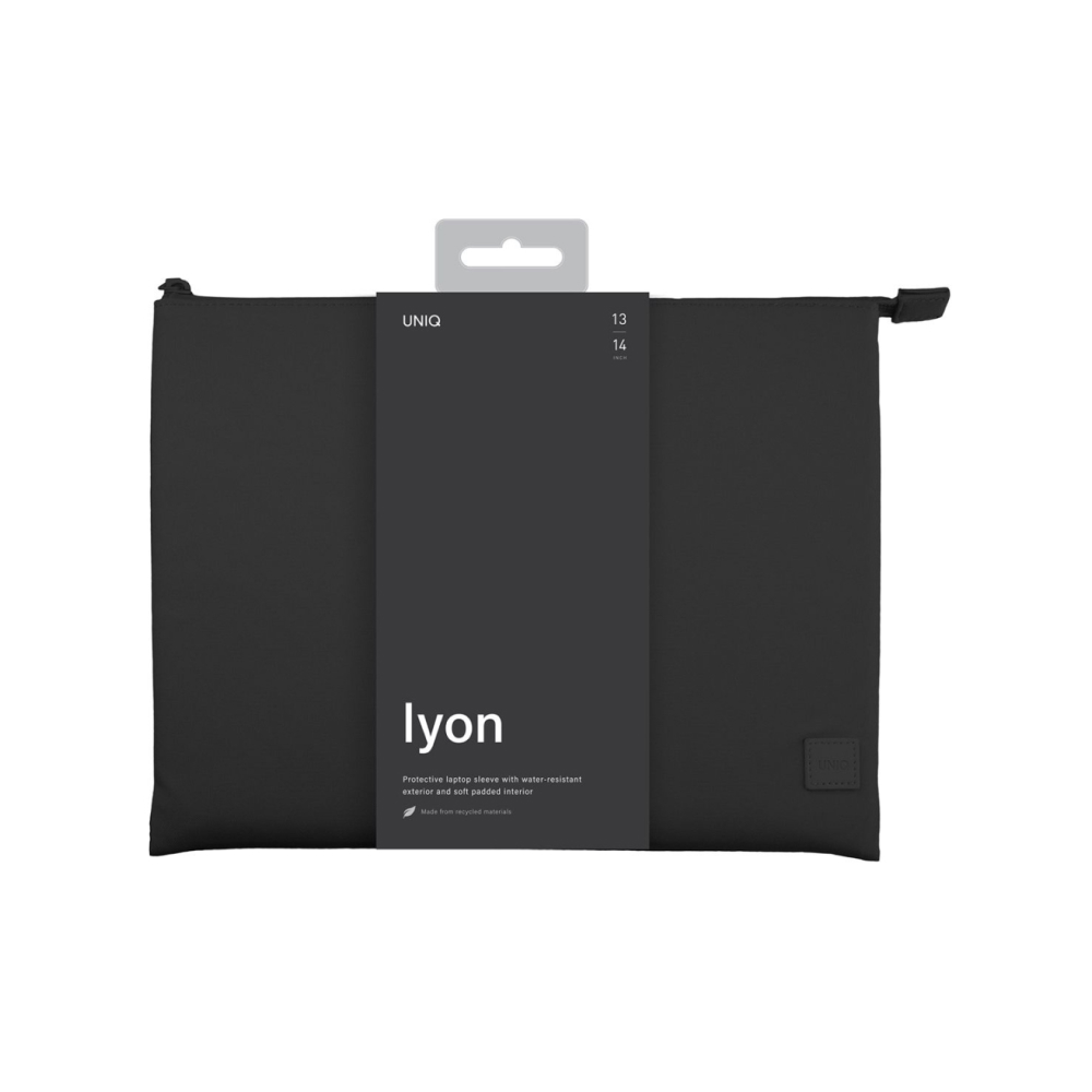 Чехол Uniq LYON RPET fabric для ноутбуков 16", переработанный ПЭТ. Цвет:черный