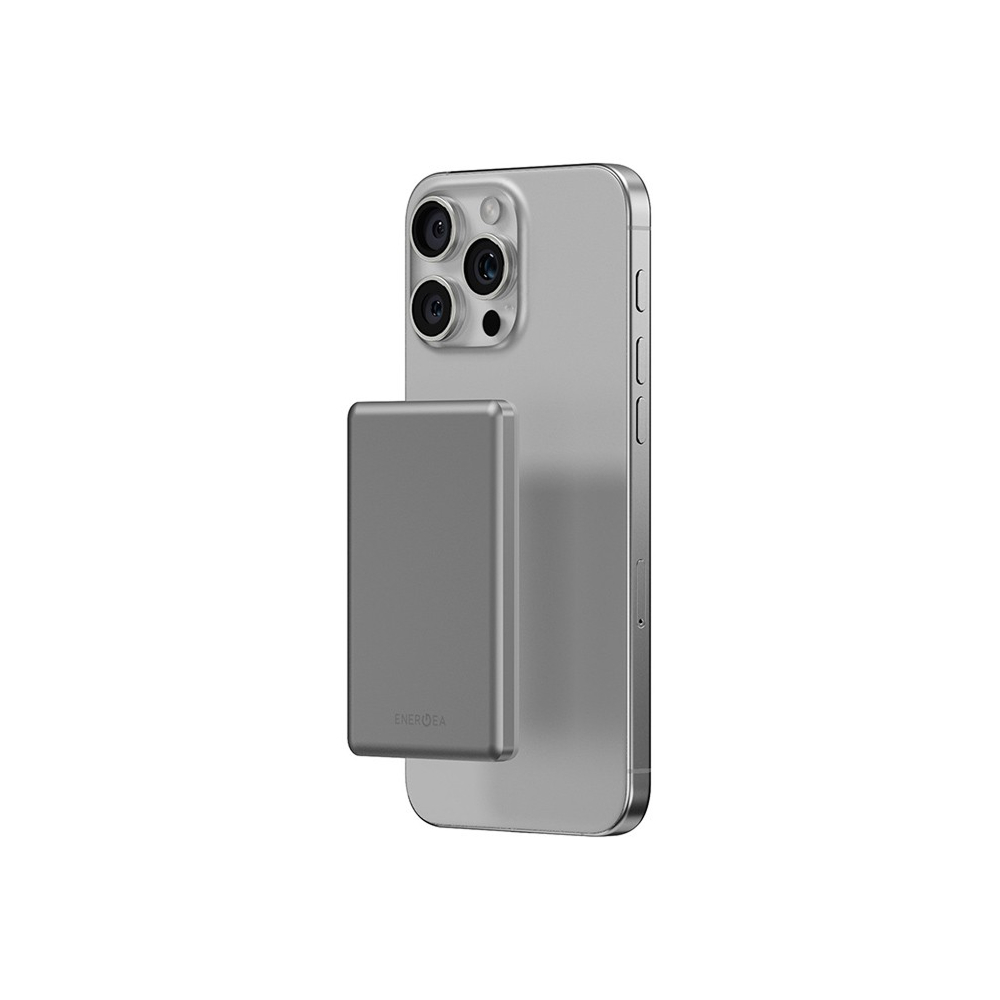 Внешний аккумулятор EnergEA AluPac MINI, 5000, 15W, Type-c 20W, Ultra Light. Цвет: природный титан