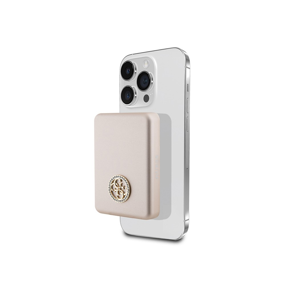 Внешний аккумулятор Guess with  4G Diamond logo MagSafe, 5000mAh. Цвет: золотой