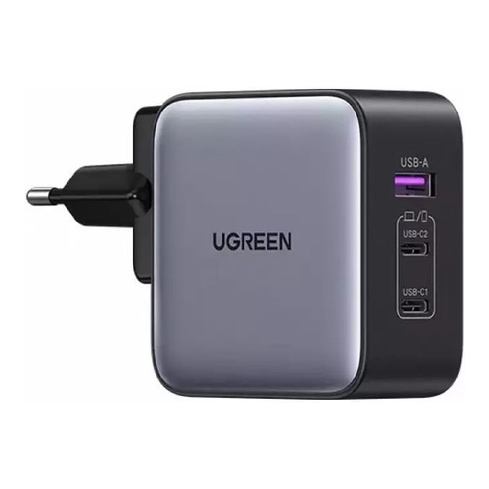 Сетевое зарядное устройство для путешествий UGREEN CD296 Nexode USB-A+2*USB-C 65W . Цвет: серый