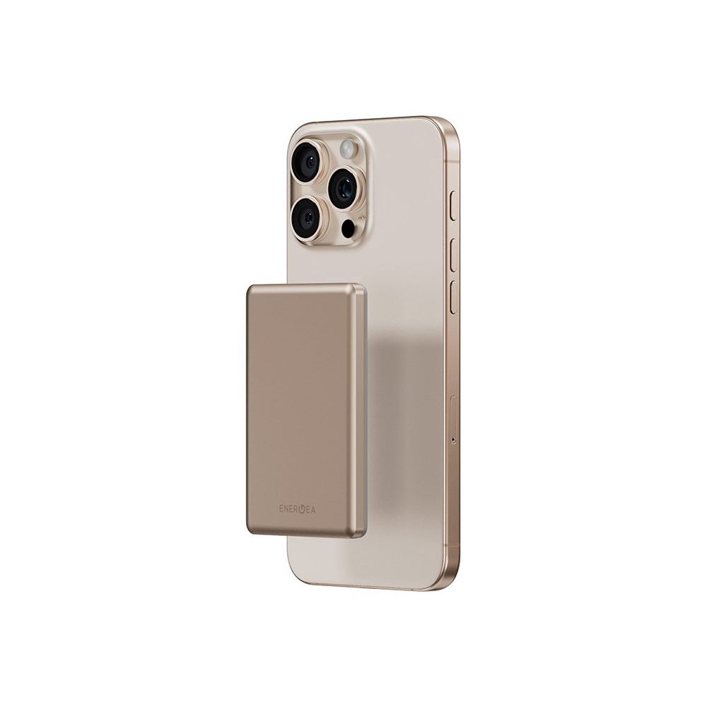 Внешний аккумулятор EnergEA AluPac MINI, 5000, 15W, Type-c 20W, Ultra Light. Цвет: золотой