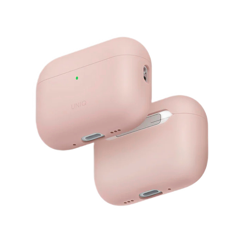 Чехол Uniq LINO Liquid silicone with handstrap для AirPods Pro 3. Цвет: розовый