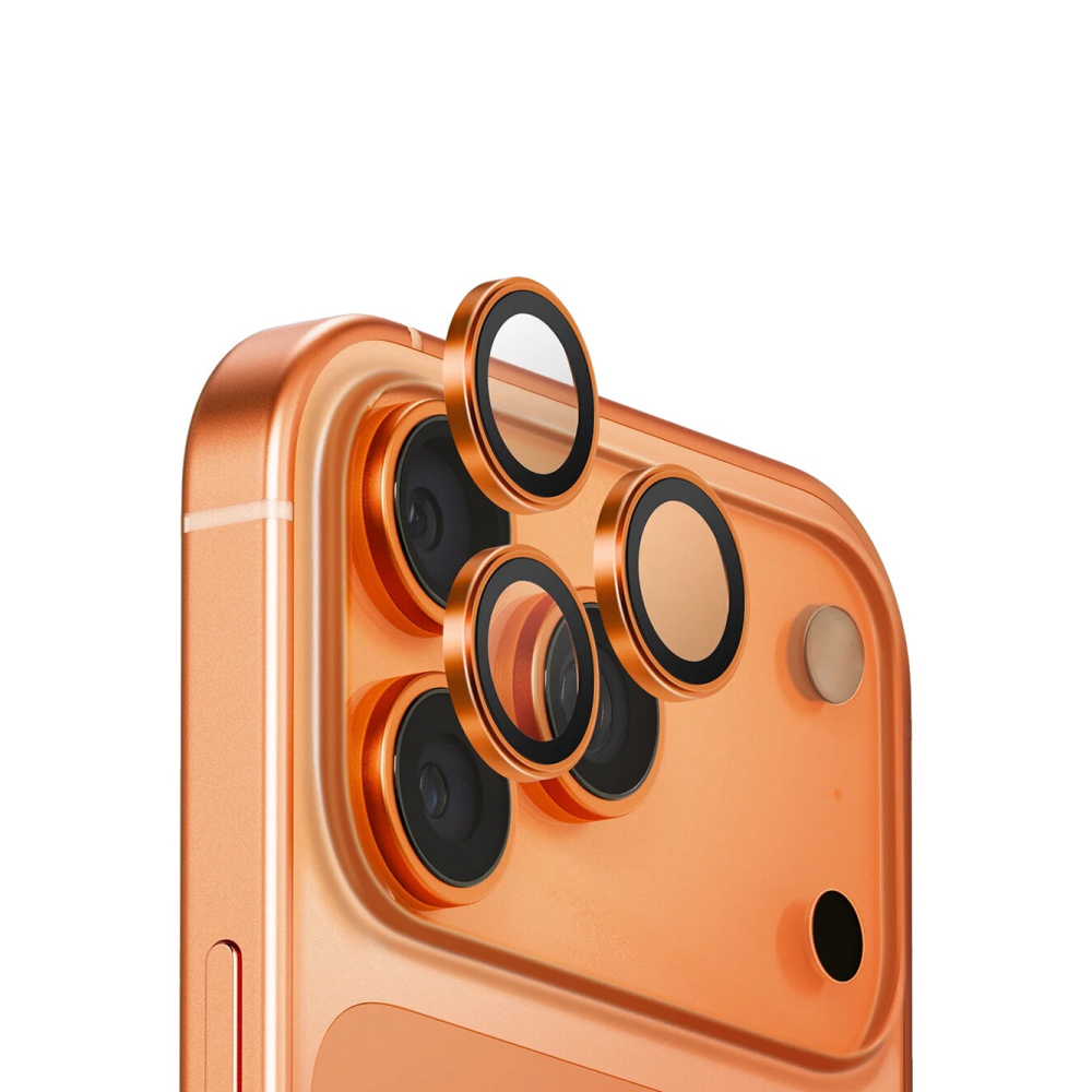 Защитное стекло OPTIX PRIME Sapphire Stainless steel д/камеры iPhone 17P/17PM. Цвет: оранжевый