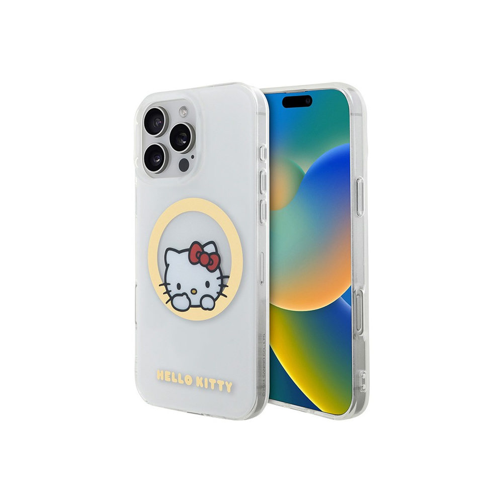 Чехол Hello Kitty Liquid Glitter Sweet Kitty Bows для iPhone 16 Pro Max. Цвет: белый