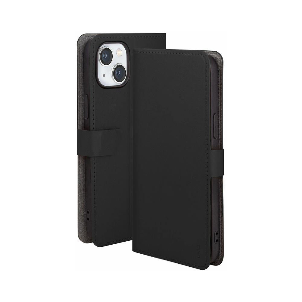 Чехол-книжка Uniq Journa Heritage для iPhone 14, искусств. кожа. Цвет: чёрный