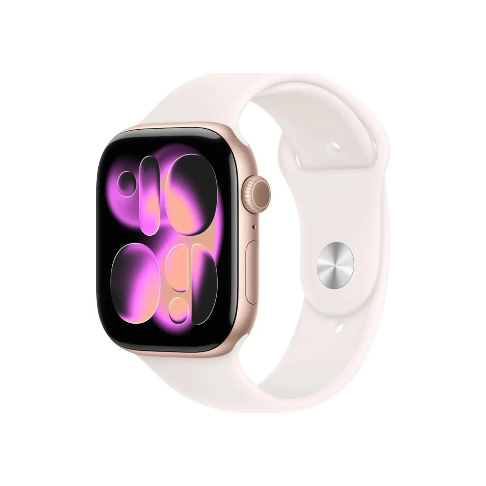 Apple Watch Series 11, 46 мм, корпус из алюминия цвета "розовое золото", спортивный ремешок (M/L)