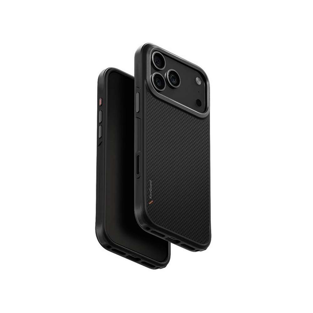 Чехол Uniq KEVA Kevlar Carbon с MagSafe для iPhone 17 Pro Max. Цвет: чёрный