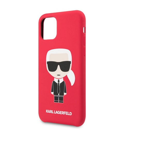 Чехол Lagerfeld для iPhone 11 Pro Liquid Silicone Iconic Karl Hard. Цвет: красный