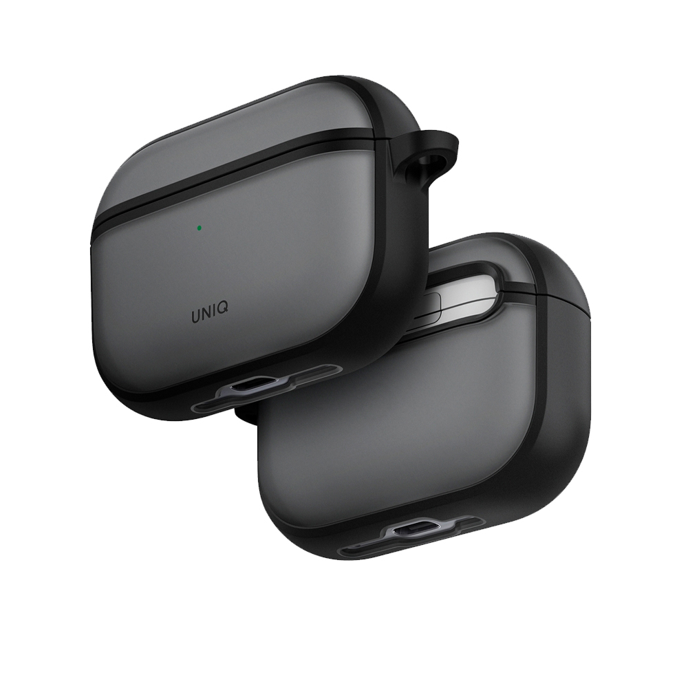 Чехол Uniq Veren Shockproof with carabin для AirPods Pro 3. Цвет: черный