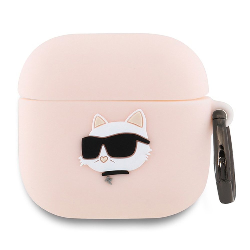 Чехол Lagerfeld Silicone case with ring NFT 3D Choupette для AirPods 4. Цвет: розовый