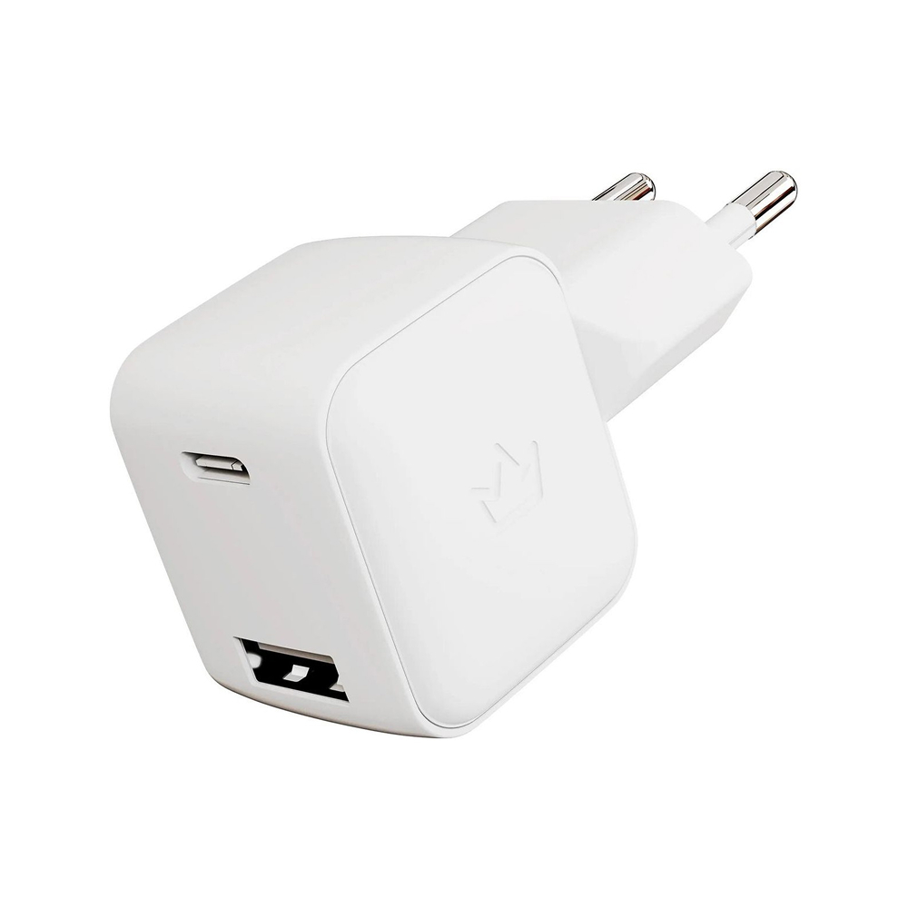 Сетевое зарядное устройство VLP G-Charge 30Вт, USB-C+USB-A, QC. Цвет: белый