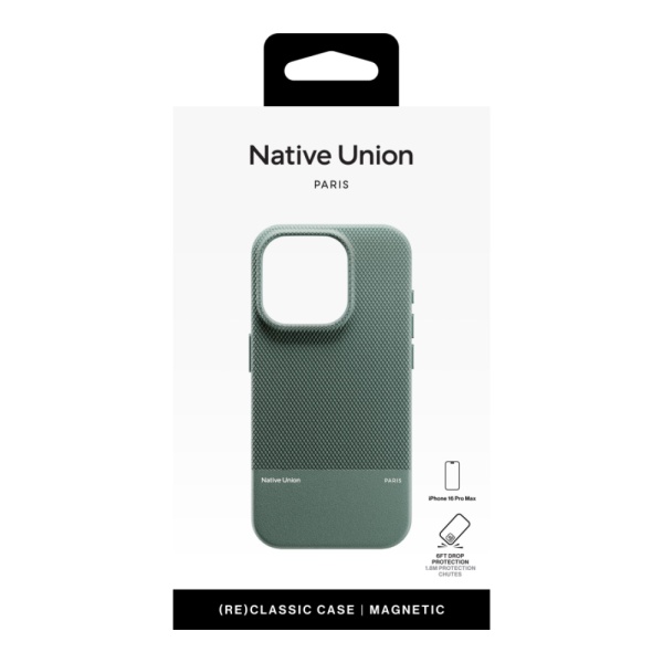 Чехол защитный Native Union (RE)CLASSIC CASE с MagSafe для iPhone 16 Pro Max. Цвет: зеленый сланец