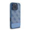 Чехол Guess PU 4G Bottom stripe Metal logo для iPhone 16 Pro Max. Цвет: синий