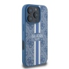 Чехол Guess PU 4G Stripes MagSafe для iPhone 16 Pro Max. Цвет: синий