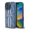 Чехол Guess PU 4G Stripes MagSafe для iPhone 16 Pro Max. Цвет: синий