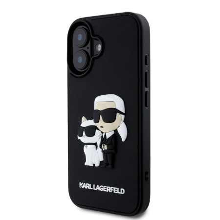 Чехол Lagerfeld 3D Rubber NFT Karl & Choupette для iPhone 16. Цвет: чёрный