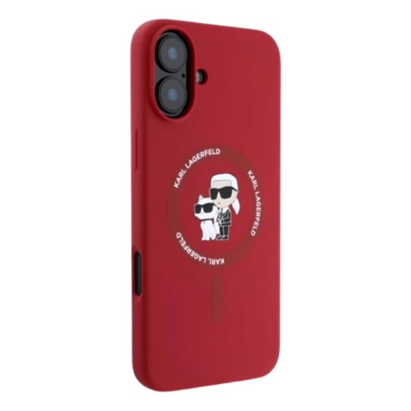 Чехол Lagerfeld Liquid Silicone NFT Karl & Choupette MagSafe для iPhone 16. Цвет: красный