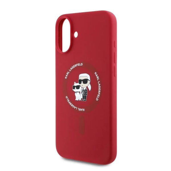 Чехол Lagerfeld Liquid Silicone NFT Karl & Choupette MagSafe для iPhone 16. Цвет: красный