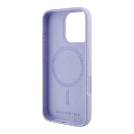 Чехол Lagerfeld Liquid Silicone NFT Karl & Choupette MagSafe для iPhone 16 Pro Max. Цвет: фиолетовый