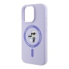 Чехол Lagerfeld Liquid Silicone NFT Karl & Choupette MagSafe для iPhone 16 Pro. Цвет: фиолетовый