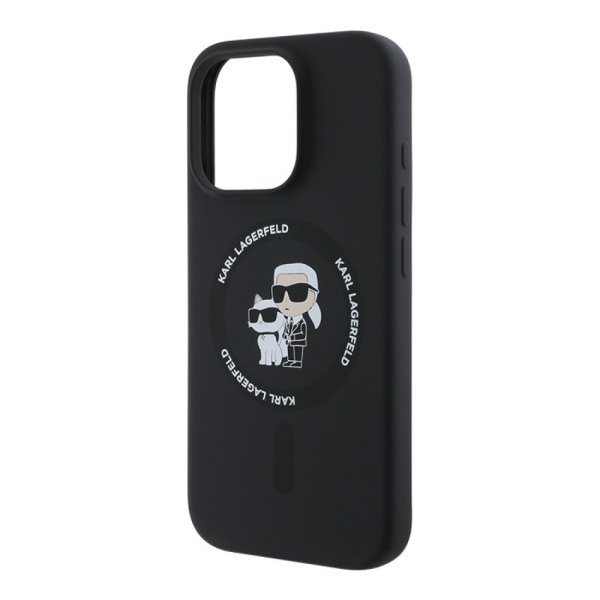 Чехол Lagerfeld Liquid Silicone NFT Karl & Choupette MagSafe для iPhone 16 Pro. Цвет: черный