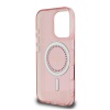 Чехол Guess PC/TPU Diamond Rhinestone Circle MagSafe для iPhone 16 Pro. Цвет: розовый