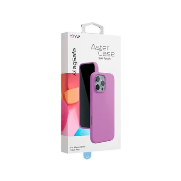 Чехол защитный vlp aster case с MagSafe для iPhone 16 Pro Max. Цвет: розовый