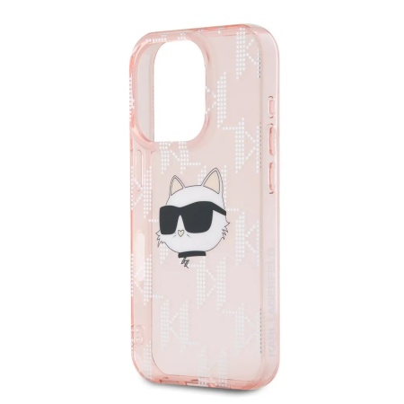 Чехол Lagerfeld PC/TPU Monogram NFT Choupette Head для iPhone 16 Pro Max. Цвет: розовый