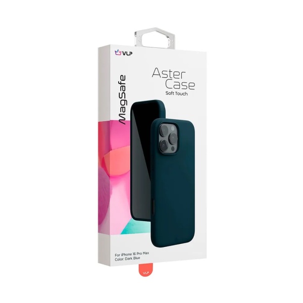 Чехол защитный vlp aster case с MagSafe для iPhone 16 Pro Max. Цвет: темно-синий